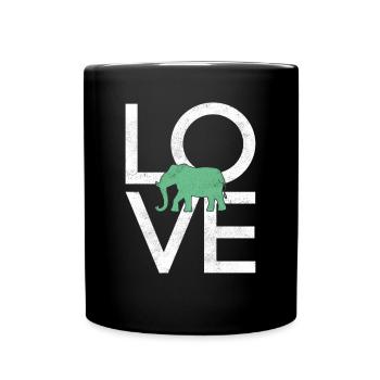 Éléphant - Mug uni - noir - Devant