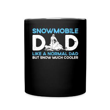 Snowmobile driver saying - Full Colour Mug - black - Front