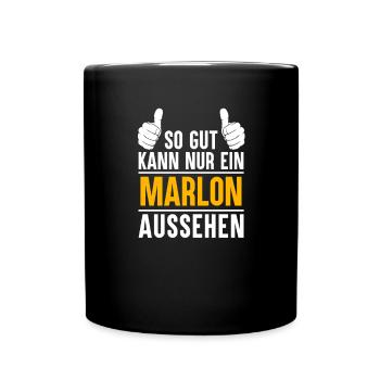 Marlon Vorname Name Geschenk - Tasse einfarbig - Schwarz - Vorne