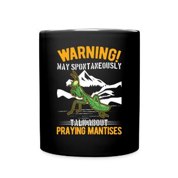 Gottesanbeterin Mantis Fangschrecke - Tasse einfarbig - Schwarz - Vorne