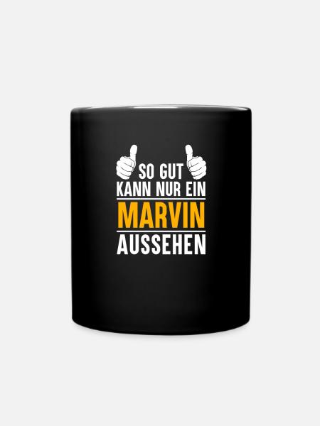 Marvin Vorname Name Geschenk - Tasse einfarbig - Schwarz