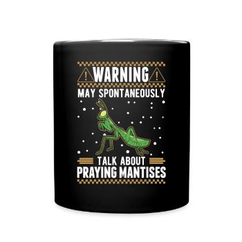Gottesanbeterin Mantis Fangschrecke - Tasse einfarbig - Schwarz - Vorne