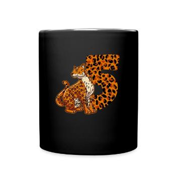 5 years old boy birthday Jaguar - Full Colour Mug - black - Front
