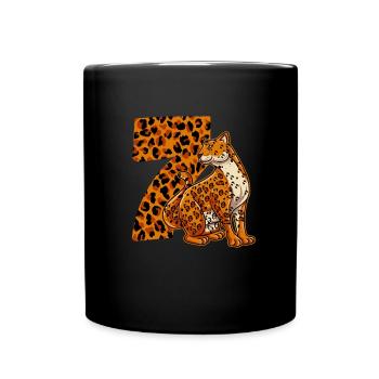 7 years old boy birthday Jaguar - Full Colour Mug - black - Front