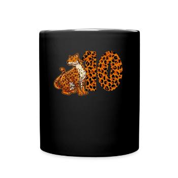 10 years old boy birthday Jaguar - Full Colour Mug - black - Front
