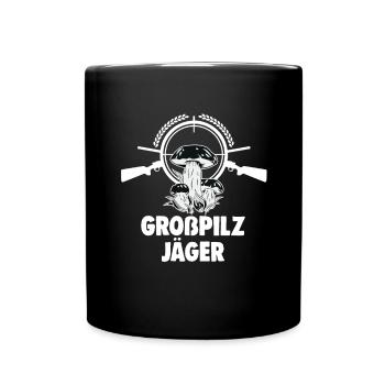 Pilze sammeln Schwammerl suchen für Pilzsammler - Tasse einfarbig - Schwarz - Vorne