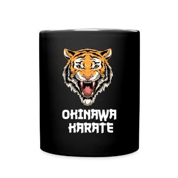 Okinawa Karate Tiger Head - Karate Japanische - Tasse einfarbig - Schwarz - Vorne