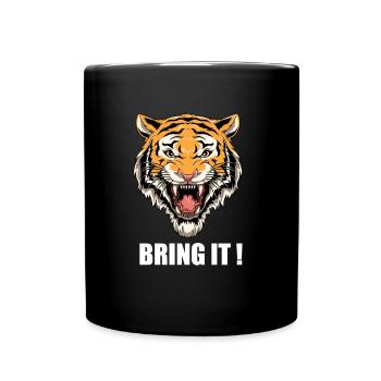 Lustige Karate Tiger Kopf - Karate Japanische - Tasse einfarbig - Schwarz - Vorne