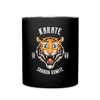 Karate Tiger Head - Karate Japanische - Tasse einfarbig - Schwarz - Vorne