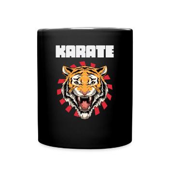 Karate Tiger Head - Karate Japanische Sonne - Tasse einfarbig - Schwarz - Vorne