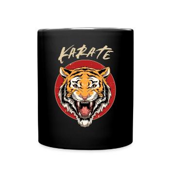 Karate Tiger Head - Karate Japanische - Tasse einfarbig - Schwarz - Vorne