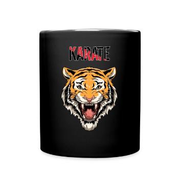 Karate Tiger Head - Karate Japanische - Tasse einfarbig - Schwarz - Vorne