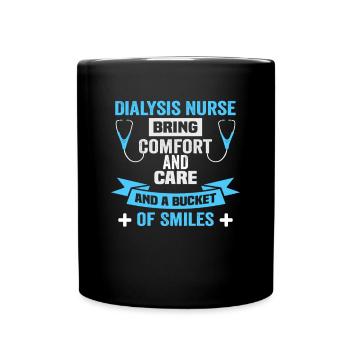 Pflegerin Dialysis nurse Dialyse Krankenschwester - Tasse einfarbig - Schwarz - Vorne