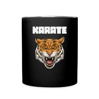 Karate Angry Tiger - Karate Japanische Sonne - Tasse einfarbig - Schwarz - Vorne