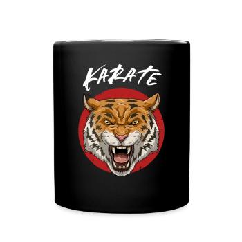 Karate Wütender Tiger - Tasse einfarbig - Schwarz - Vorne
