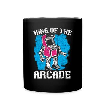 König des Arcade-Gaming-Videospielspieler-Spielers - Tasse einfarbig - Schwarz - Vorne