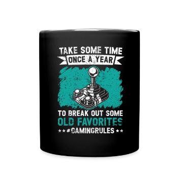 Spielregeln Arcade Gamer Geek Videospieler - Tasse einfarbig - Schwarz - Vorne