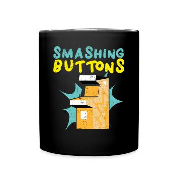 Smashing Buttons Gaming Videospiel Arcade Gamer - Tasse einfarbig - Schwarz - Vorne