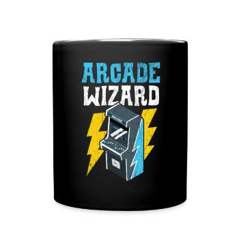 Arcade Wizard Gamer Geek Videospieler Player Gaming - Tasse einfarbig - Schwarz - Vorne