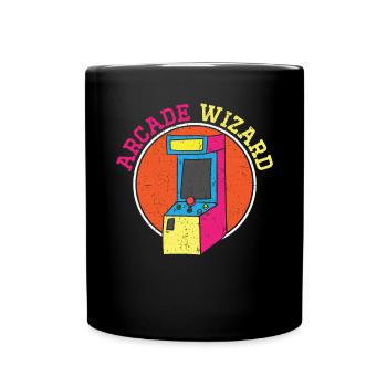 Arcade Wizard Gamer Geek Videospieler Player Gaming - Tasse einfarbig - Schwarz - Vorne