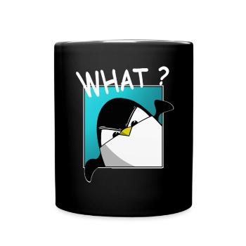 Quoi? drôle de pingouin, dictons drôles, chemise - Mug uni - noir - Devant