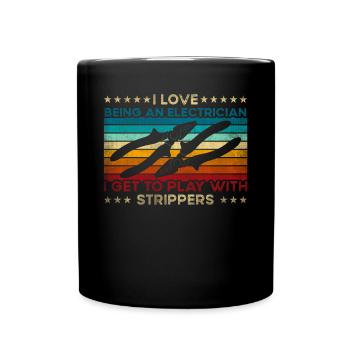 J’aime les strip-teaseuses drôles d’électricien - Mug uni - noir - Devant