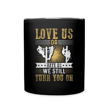 Nous vous allumons toujours électricien - Mug uni - noir - Devant