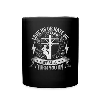 Nous vous allumons toujours électricien - Mug uni - noir - Devant