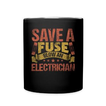 Sauver un fusible souffler un électricien Elektriker - Mug uni - noir - Devant