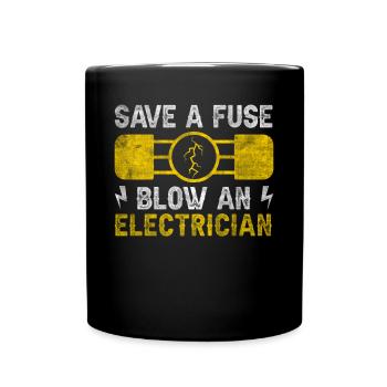 Sauver un fusible souffler un électricien Elektriker - Mug uni - noir - Devant