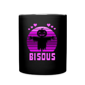 Halloween Bisous Épouvantail - Mug uni - noir - Devant