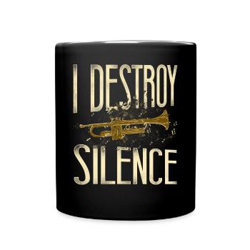 Trompettiste Vintage I Destroy - Mug uni - noir - Devant