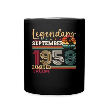 Legendary September 1958 64th birthday gift - Full Colour Mug - black - Front