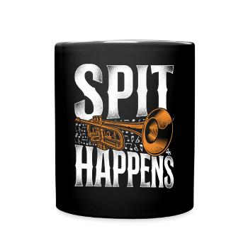 Trumpet Player Pun Vintage Spit - Full Colour Mug - black - Front