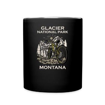 Berge Des Gletscher-Nationalparks Billings Montana - Tasse einfarbig - Schwarz - Vorne