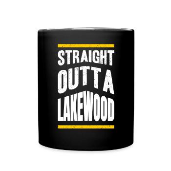 Tout droit sorti de Lakewood USA City Place Mountains - Mug uni - noir - Devant