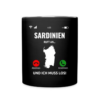 Sardinien Urlaub Sardegna Italien Geschenk Idee - Tasse einfarbig - Schwarz - Vorne