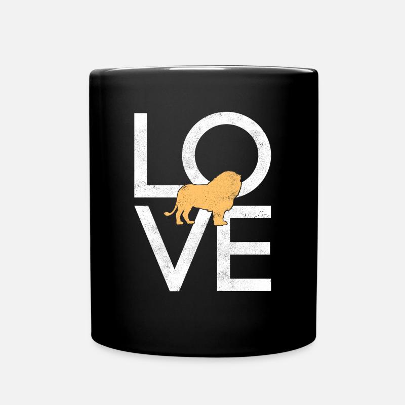 Löwe - Tasse einfarbig - Schwarz