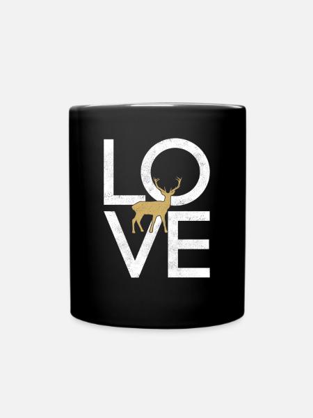 Hirsch - Tasse einfarbig - Schwarz