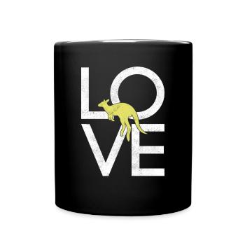 Känguru - Tasse einfarbig - Schwarz - Vorne