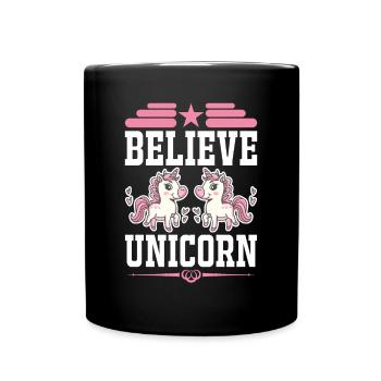 Croyance en la licorne Licorne - Mug uni - noir - Devant