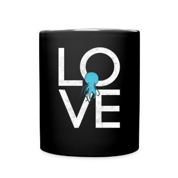Qualle - Tasse einfarbig - Schwarz - Vorne