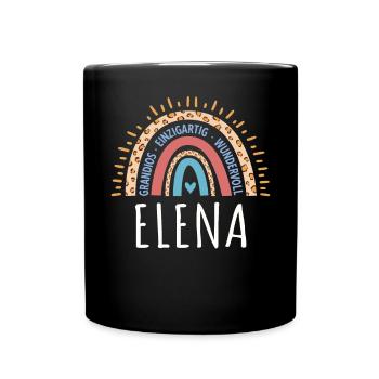 Elena Name Geschenk Geburtstag - Tasse einfarbig - Schwarz - Vorne