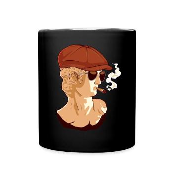 Beatnik David Statue Smoking Funny Greek S - Full Colour Mug - black - Front