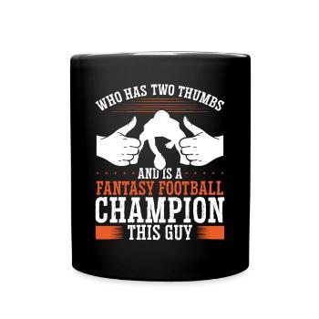 Fantasy Football Championship Winner Team Trophy - Tasse einfarbig - Schwarz - Vorne
