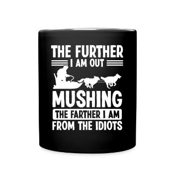 Traîneau Chien Cavalier Mushing Saison Husky Traîneau - Mug uni - noir - Devant