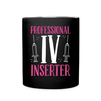 Nurse Professional IV Inserter Cardiac Nursing - Full Colour Mug - black - Front
