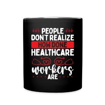 Nurse Healthcare Worker Cardiac Nursing - Full Colour Mug - black - Front
