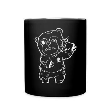 Zombiecore Ästhetische Pastell Goth Zombie Bär - Tasse einfarbig - Schwarz - Vorne