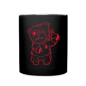Zombiecore Ästhetisch Zombie Bär Pastell Goth - Tasse einfarbig - Schwarz - Vorne